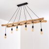 Yaak Hanglamp Hout licht, Zwart, 6-lichts