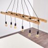 Yaak Hanglamp Hout licht, Zwart, 6-lichts