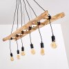 Yaak Hanglamp Hout licht, Zwart, 6-lichts