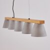 Halltorp Hanglamp Hout licht, Zwart, 5-lichts