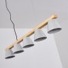 Halltorp Hanglamp Hout licht, Zwart, 5-lichts