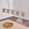 Halltorp Hanglamp Hout licht, Zwart, 5-lichts