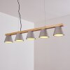 Halltorp Hanglamp Hout licht, Zwart, 5-lichts