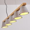 Halltorp Hanglamp Hout licht, Zwart, 5-lichts