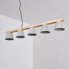 Halltorp Hanglamp Hout licht, Zwart, 5-lichts