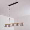 Halltorp Hanglamp Hout licht, Zwart, 5-lichts