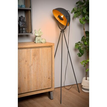 Lucide ALVARO Staande lamp Zwart, 1-licht