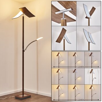 Lasona Staande lamp LED Bruin, Zilver, 2-lichts