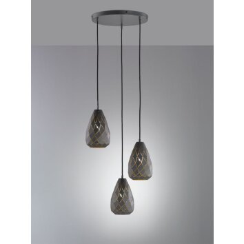 Trio ONYX Hanglamp Antraciet, 3-lichts