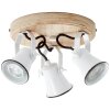 Brilliant Seed Plafondlamp Hout licht, Wit, 3-lichts