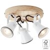 Brilliant Seed Plafondlamp Hout licht, Wit, 3-lichts