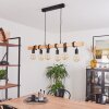 Mantigan Hanglamp Hout licht, Zwart, 6-lichts