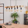 Mantigan Hanglamp Hout licht, Zwart, 6-lichts