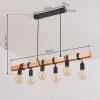 Mantigan Hanglamp Hout licht, Zwart, 6-lichts