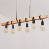 Mantigan Hanglamp Hout licht, Zwart, 6-lichts