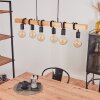 Mantigan Hanglamp Hout licht, Zwart, 6-lichts