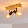 Barbengo Plafondlamp Hout licht, Zwart, 2-lichts