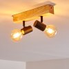 Barbengo Plafondlamp Hout licht, Zwart, 2-lichts