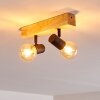 Barbengo Plafondlamp Hout licht, Zwart, 2-lichts