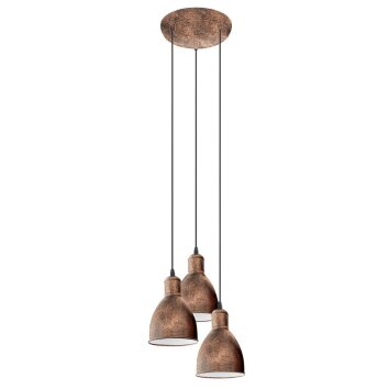 Eglo PRIDDY 1 Hanglamp Donkerbruin, Koperkleurig, 3-lichts