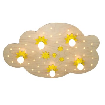 Elobra STERNENWOLKE Muur en plafond verlichting Hout licht, 5-lichts