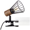 Brilliant Manama Klemlamp Hout donker, Zwart, 1-licht