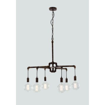 Lutec AMACORD Hanglamp Bruin, 6-lichts