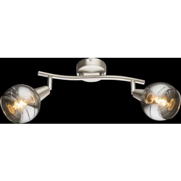 Globo ROMAN Plafond straler LED Nikkel mat, 2-lichts