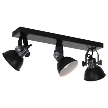 Steinhauer Brooklyn Plafondlamp Zwart, 3-lichts