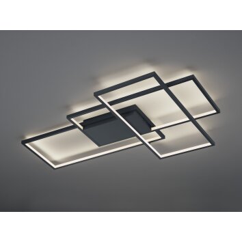 Trio THIAGO Plafondlamp LED Antraciet, 1-licht, Afstandsbediening, Kleurwisselaar