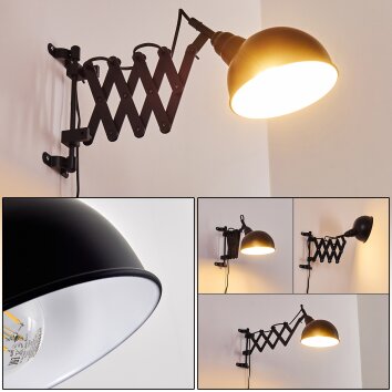 Lasano Wandlamp Zwart, 1-licht