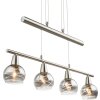 Globo ROMAN Hanger LED Nikkel mat, 4-lichts