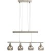 Globo ROMAN Hanger LED Nikkel mat, 4-lichts