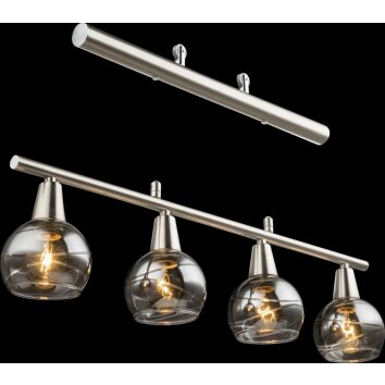 Globo ROMAN Hanger LED Nikkel mat, 4-lichts