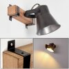 Skodsbol Wandlamp Hout donker, Staal geborsteld, 1-licht