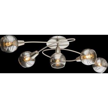 Globo ROMAN Plafondlamp LED Nikkel mat, 5-lichts