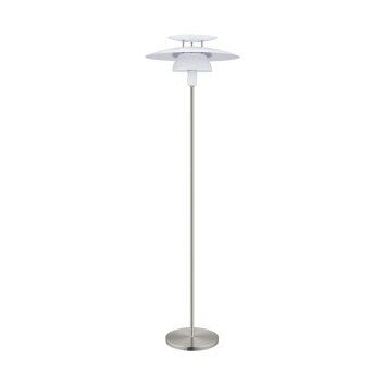 EGLO BRENDA Staande lamp Nikkel mat, Wit, 1-licht