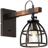 Brilliant Matrix Muurlamp Hout donker, Zwart, 1-licht