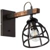 Brilliant Matrix Muurlamp Hout donker, Zwart, 1-licht