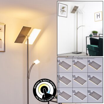 Cazis Staande lamp LED Nikkel mat, 3-lichts