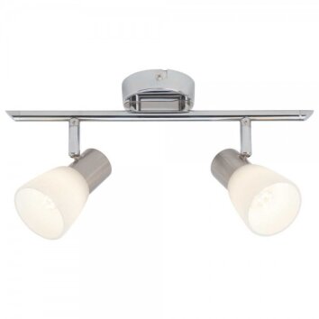 Brilliant Janna Spotbalk plafond Chroom, Wit, 2-lichts