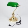 Bankierslamp Goud, Groen, Messing, 1-licht