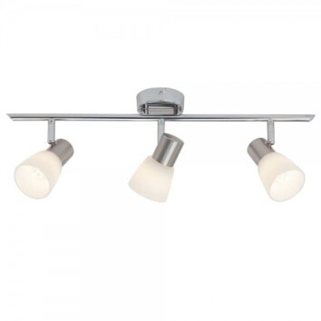 Brilliant Janna Spotbalk plafond Chroom, Wit, 3-lichts