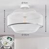 Limassol Plafondlamp Chroom, Wit, 1-licht