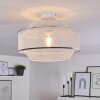 Limassol Plafondlamp Chroom, Wit, 1-licht