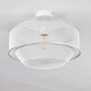 Limassol Plafondlamp Chroom, Wit, 1-licht