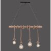 Leuchten-Direkt ROPE Hanglamp Bruin, Hout licht, Zwart, 4-lichts