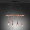 Leuchten-Direkt ROPE Hanglamp Bruin, Hout licht, Zwart, 4-lichts