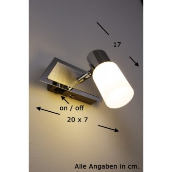 Trio CLAPTON Muurlamp LED Aluminium, Chroom, roestvrij staal, 1-licht