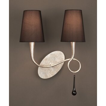 Mantra Paola Muurlamp Zilver, 2-lichts